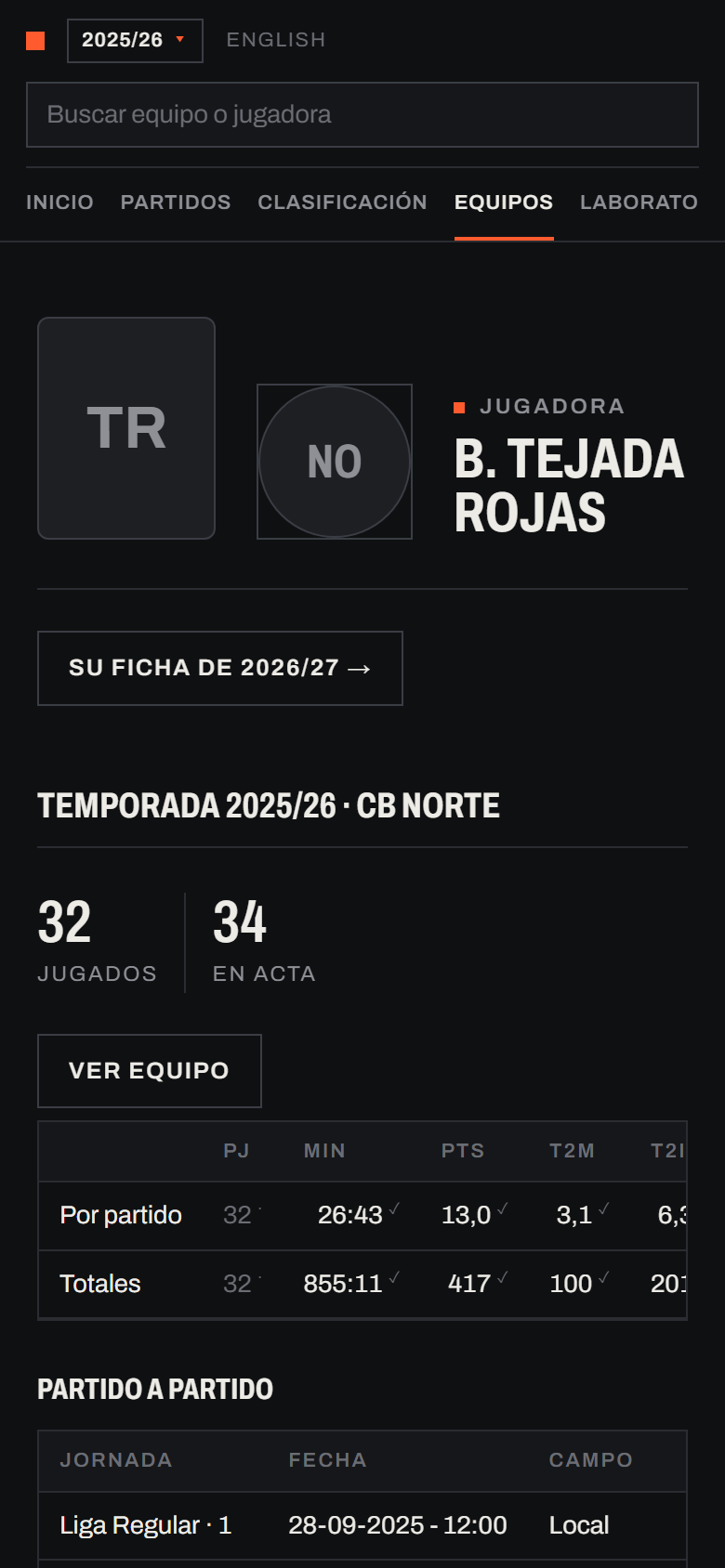 Screenshot of EasyScouting on a phone (fictitious names)